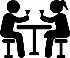 Couple Drinking In A Bar Stencil Svg Vector, Free Vectors File